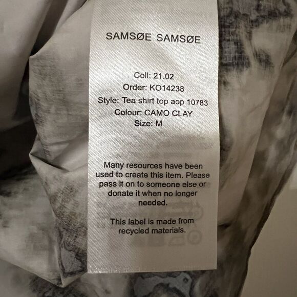 Samsoe Samsoe NWOT Camo Clay Button Up Shirt Top Oversized Sz M Organic Cotton - Picture 5 of 6